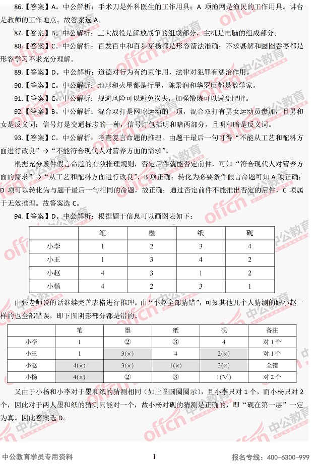 广东省考公安岗试卷分析