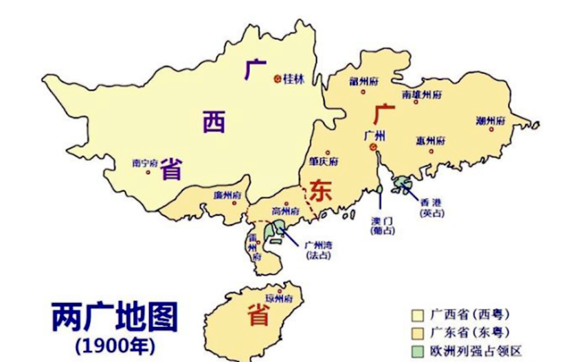 广东省与广西省的地图，揭示两广之间的地理奥秘